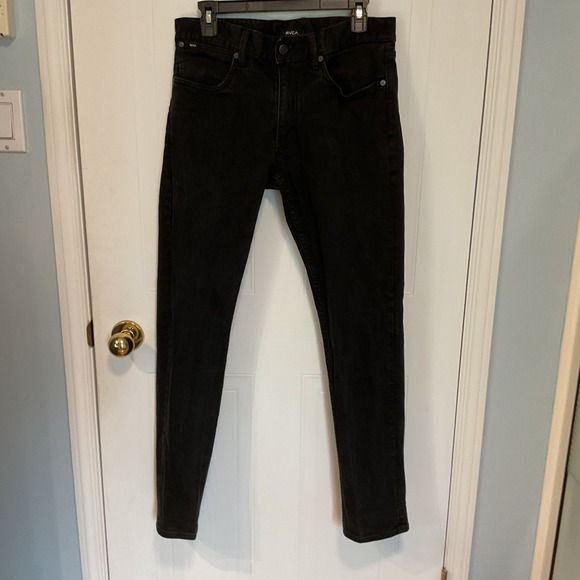 RVCA Denim - RVCA Daggers Fit Jeans Women 31 Black Excellent Slim Stretch Denim